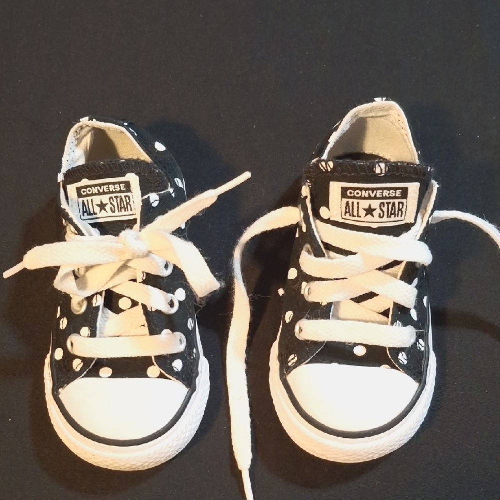 Converse Kids' Black Polka Dot Sneakers